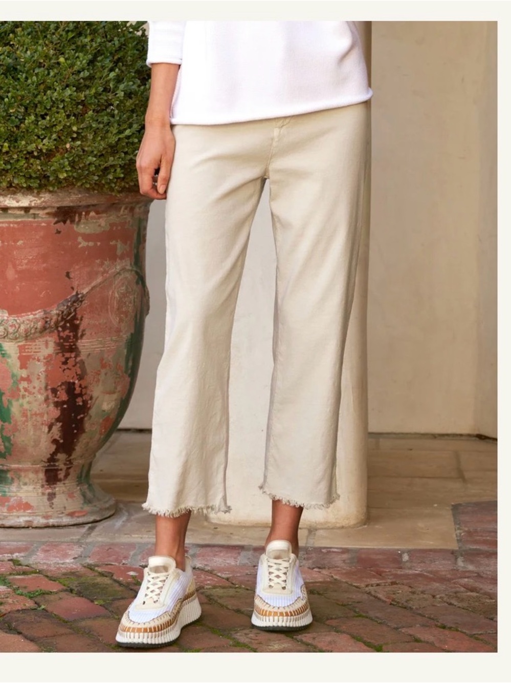Frank & Eileen Kinsale Linen Pants Cement Size 2